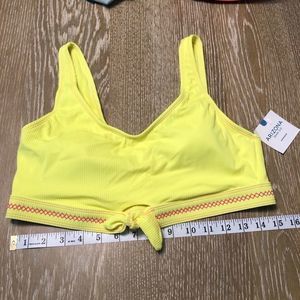 Arizona NWT neon yellow & pink pullover swim top L
